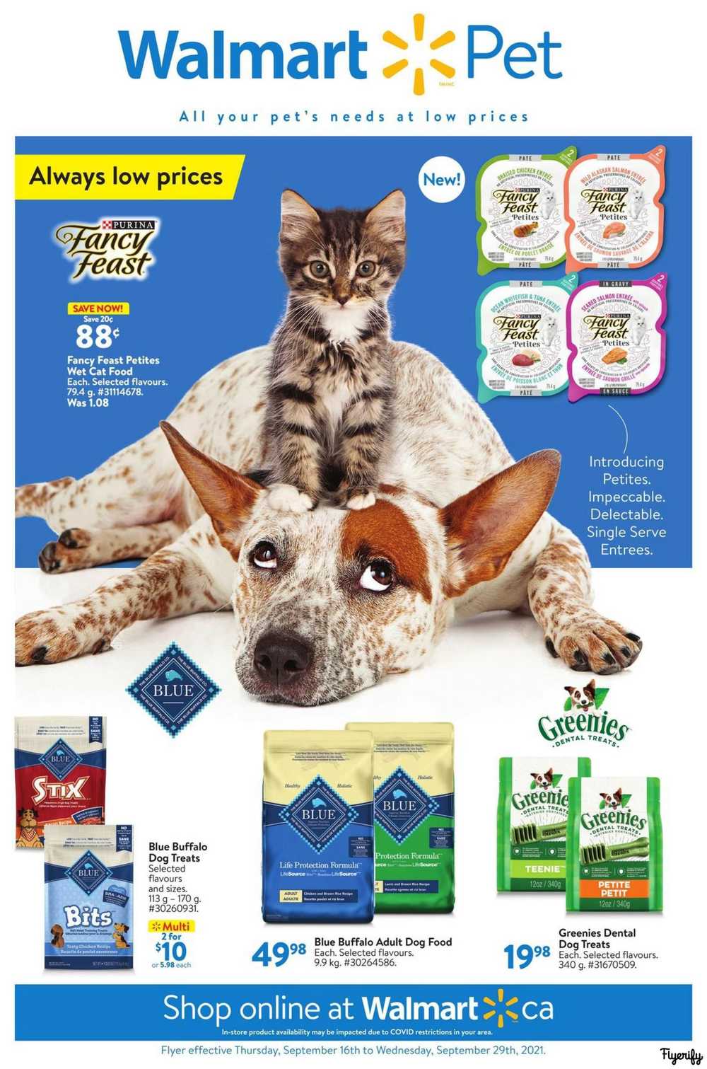 Walmart Pet Flyer September 16 to 29