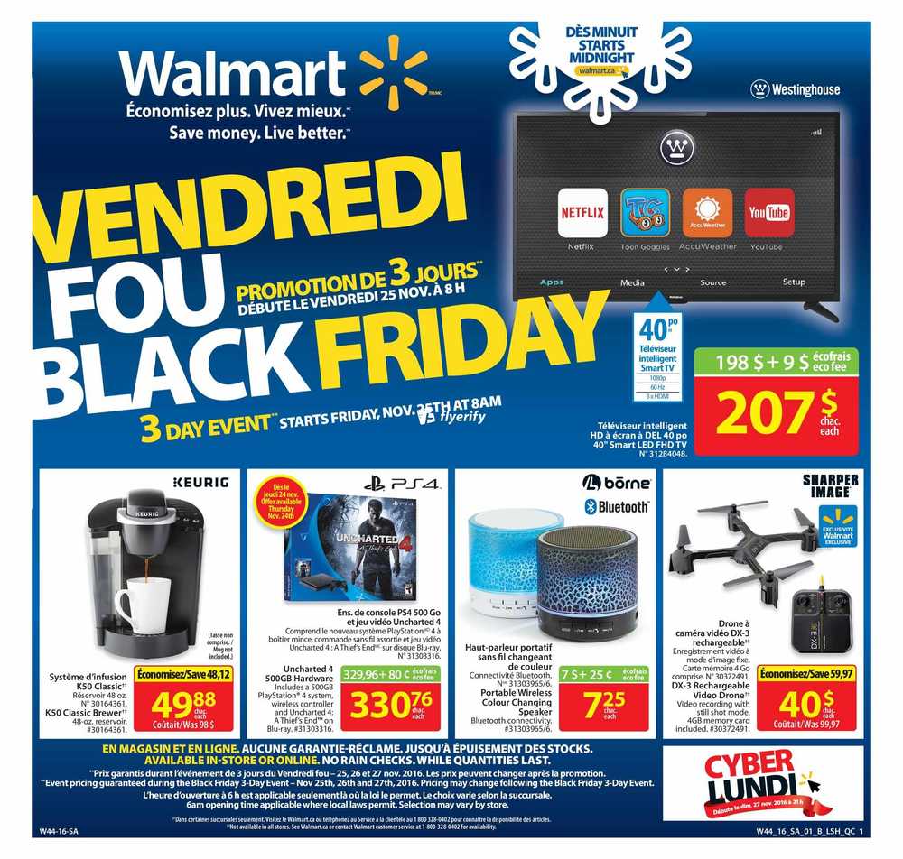 Walmart (QC) Black Friday Flyer November 25 to 27 Canada