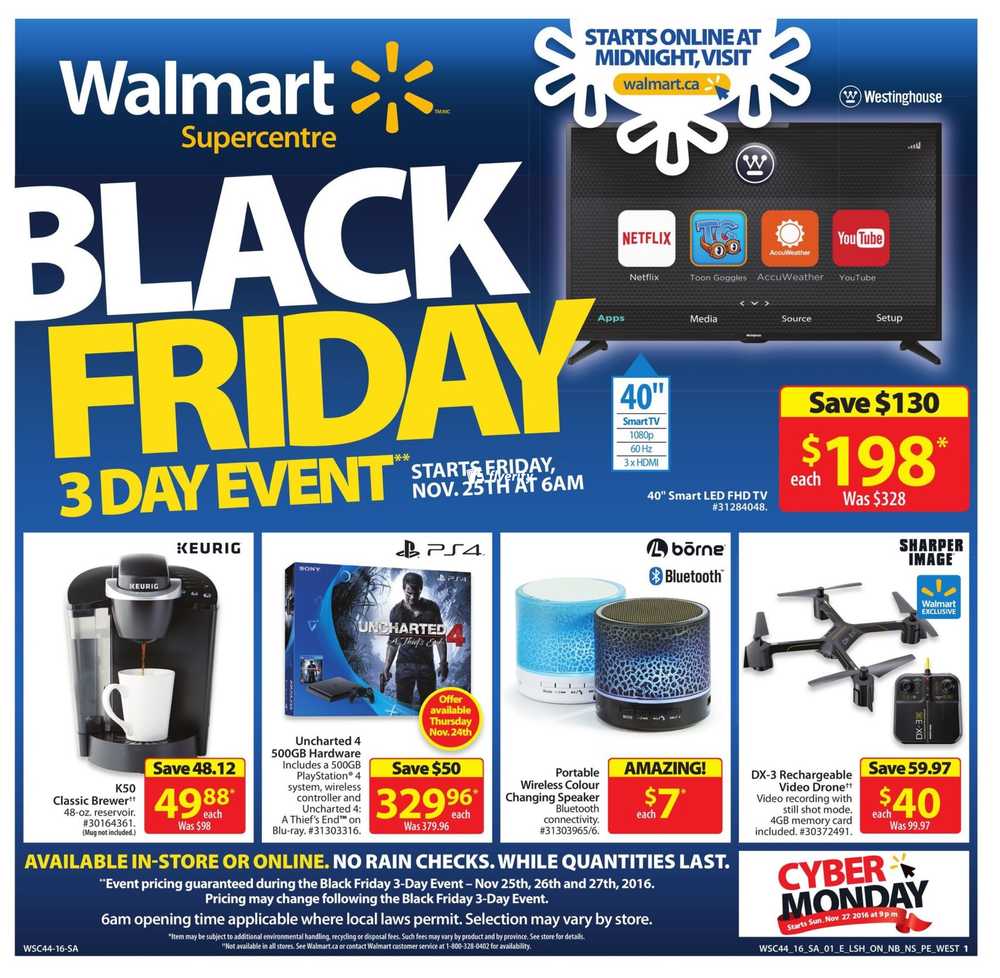 Walmart Black Friday Flyer November 25 to 27 Canada