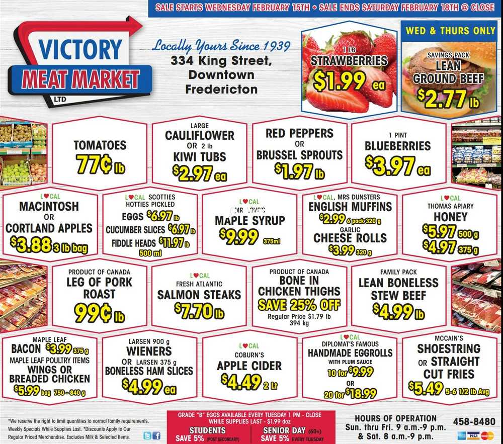 Victory Meat Market Flyer February 15 to 18 Canada