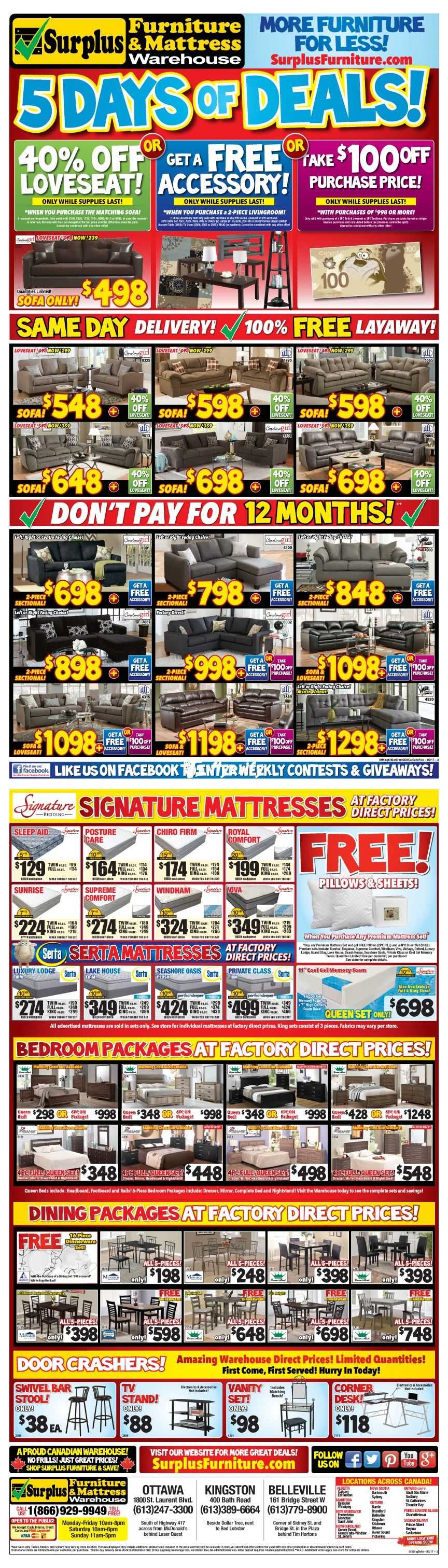 Surplus Furniture Mattress Warehouse Ottawa Flyer May 23 To 29 Comments
