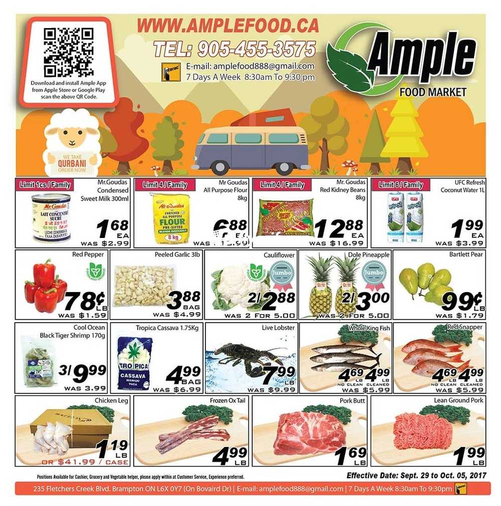 ample food market flyer september 29 to october 5 canada ample food mart flyer