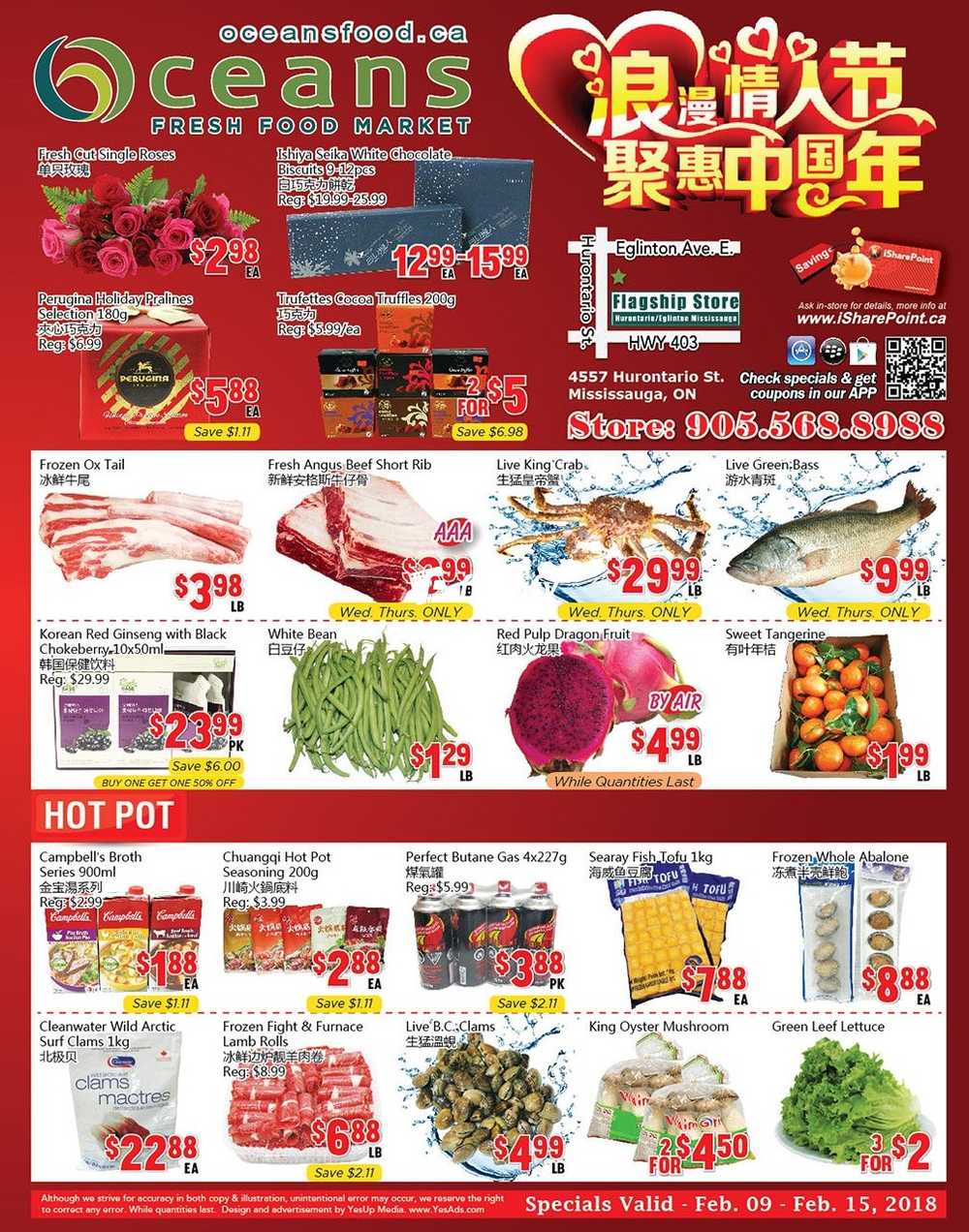 oceans fresh food market mississauga flyer february 9 to 15 canada yung ming mississauga flyer
