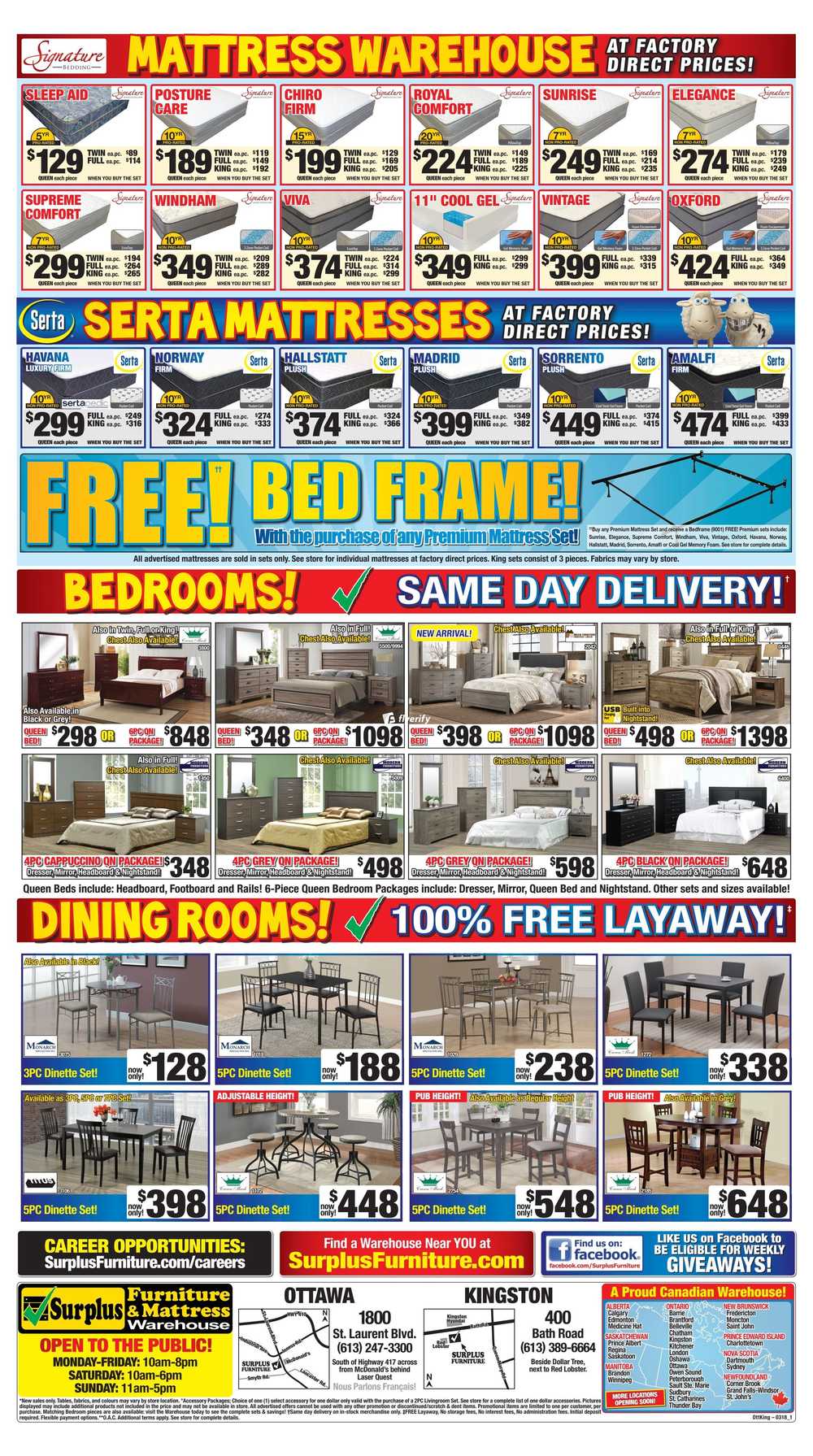 Surplus Furniture Mattress Warehouse Ottawa Flyer February 27 To Previous