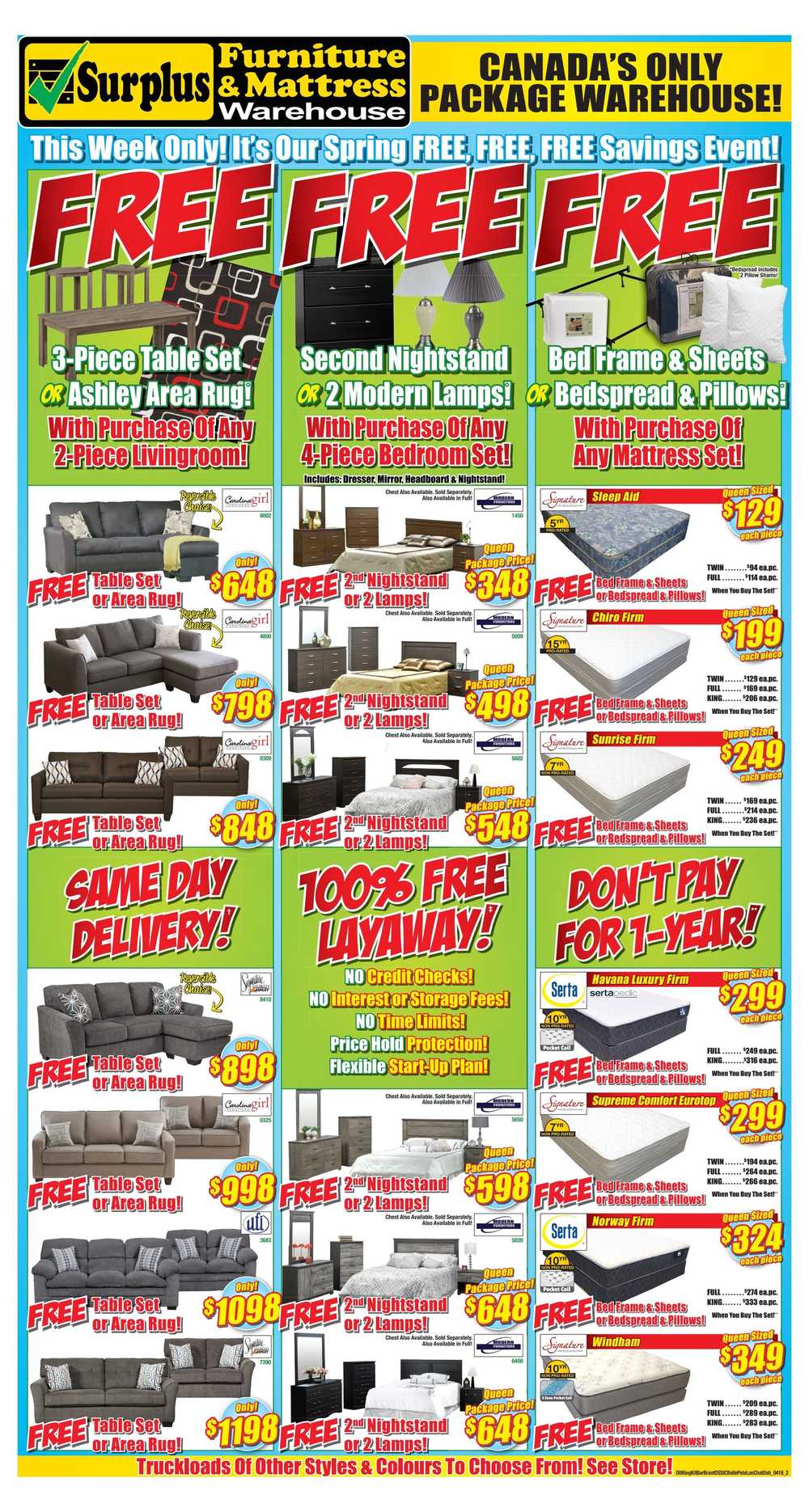 Surplus Furniture Mattress Warehouse Ottawa Flyer April 10 To 30 Comments