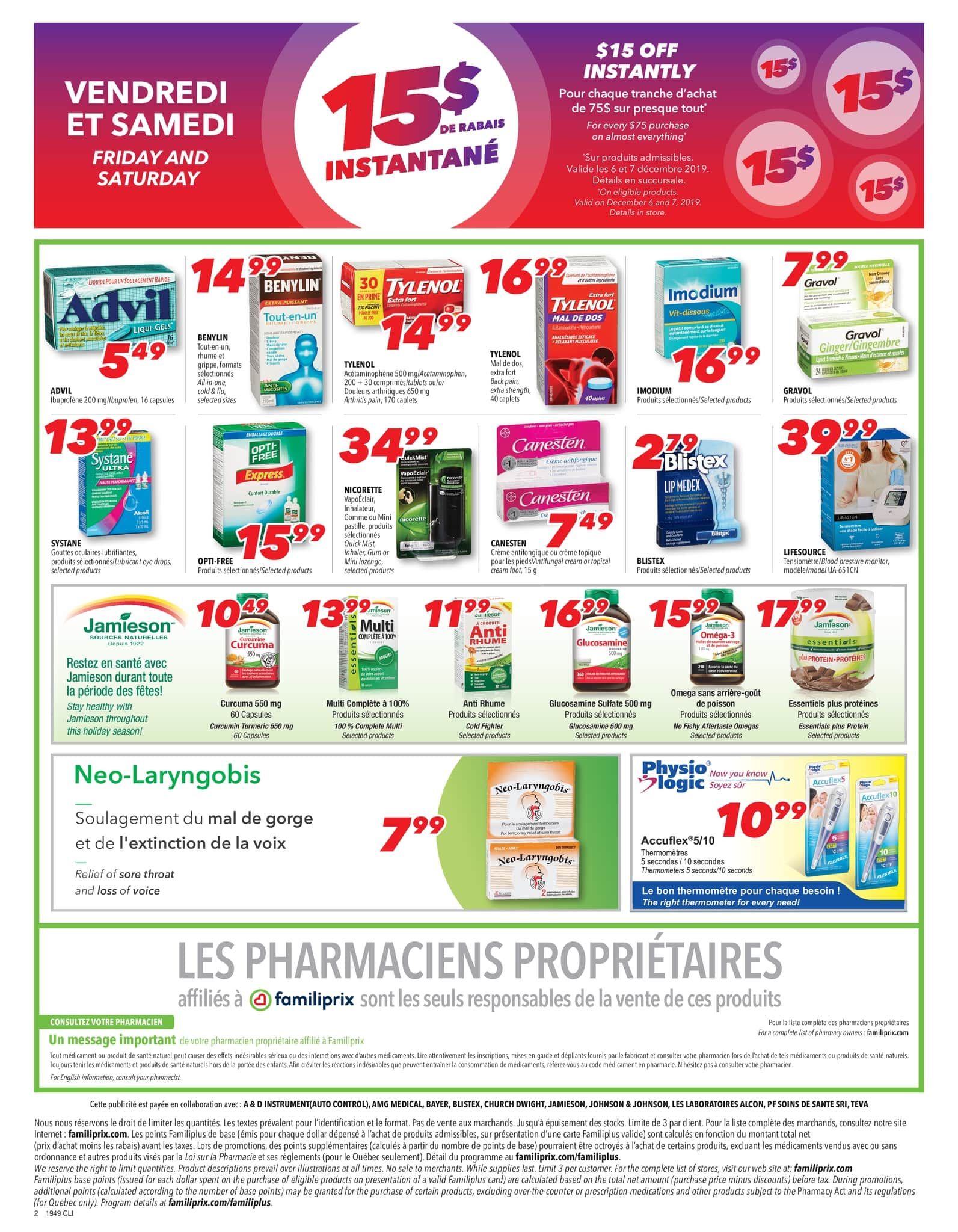 Familiprix Clinique Flyer December 5 to 11