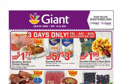 Giant Food Weekly Ad September 18 to September 24