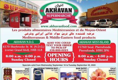 Akhavan Supermarche Flyer September 16 to 22