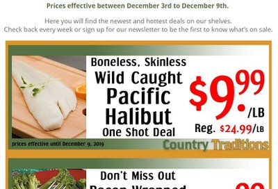 Country Traditions One-Shot Deals Flyer December 3 to 9