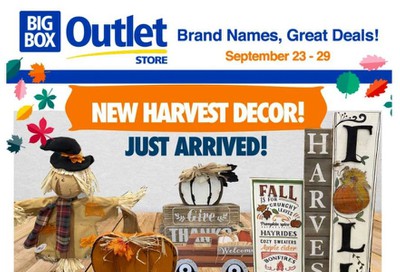 Big Box Outlet Store Flyer September 23 to 29