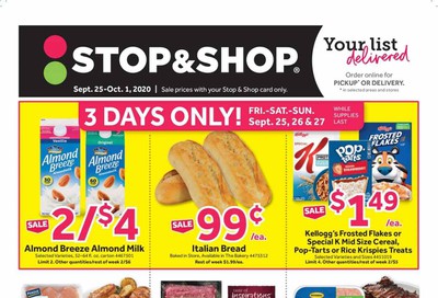 Stop & Shop (RI) Weekly Ad Flyer September 25 to October 1