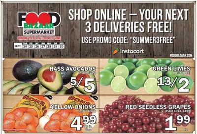 Food Bazaar Weekly Ad Flyer September 24 to September 30