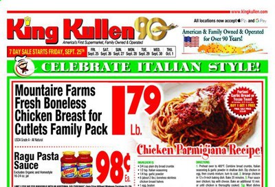 King Kullen Weekly Ad Flyer September 25 to October 1