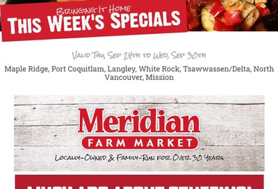 Meridian Meats and Seafood Flyer September 24 to 30