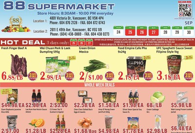 88 Supermarket Flyer September 24 to 30