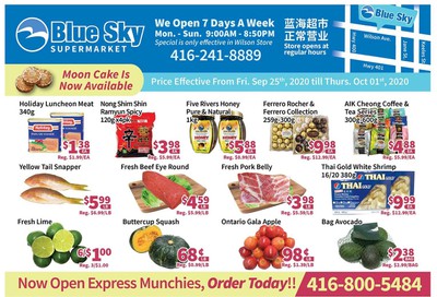 Blue Sky Supermarket (North York) Flyer September 25 to October 1