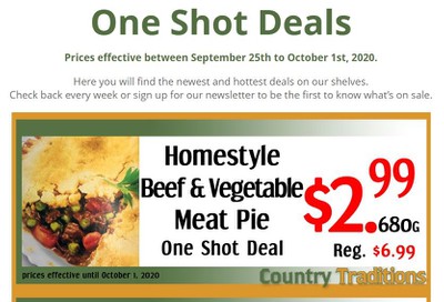 Country Traditions One-Shot Deals Flyer September 25 to October 1