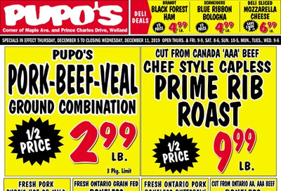 Pupo's Food Market Flyer December 5 to 11