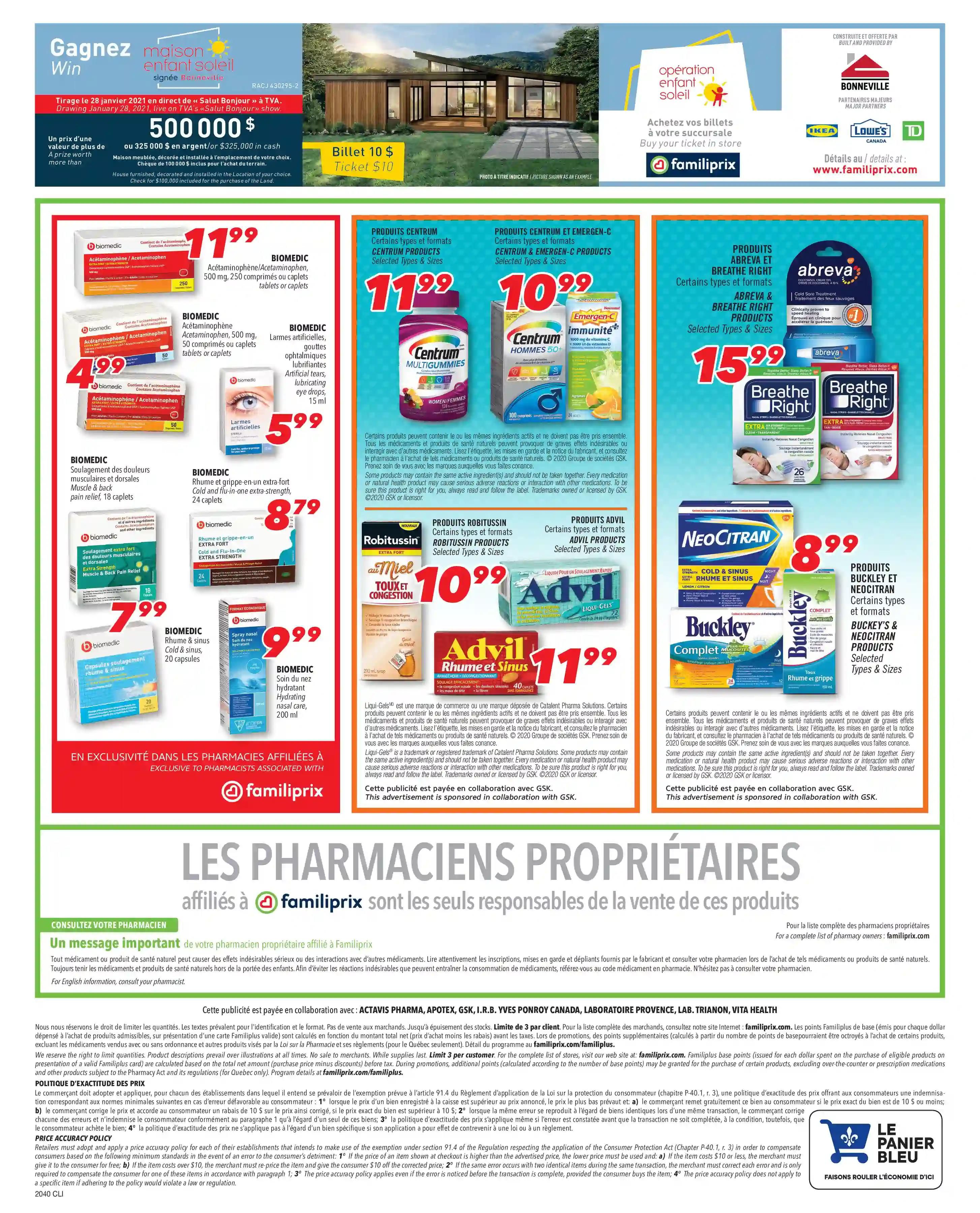 Familiprix Clinique Flyer October 1 to 7