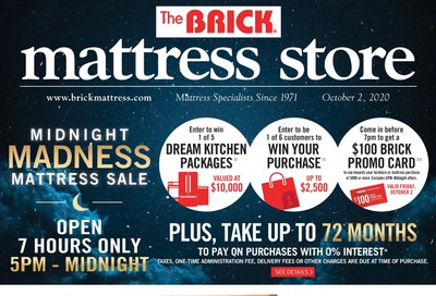 The Brick Mattress Store Flyer September 29 to October 8