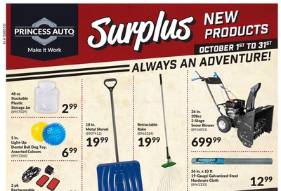 Princess Auto Surplus New Products Flyer October 1 to 31