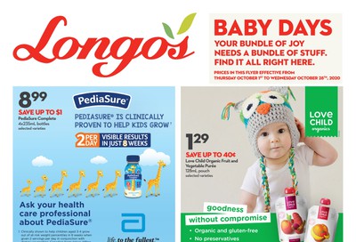 Longo's Baby Days Flyer October 1 to 28