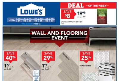 Lowe's Flyer October 1 to 7