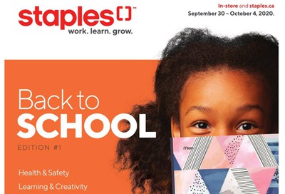 Staples Back to School Flyer Edition # 1 September 30 to October 4