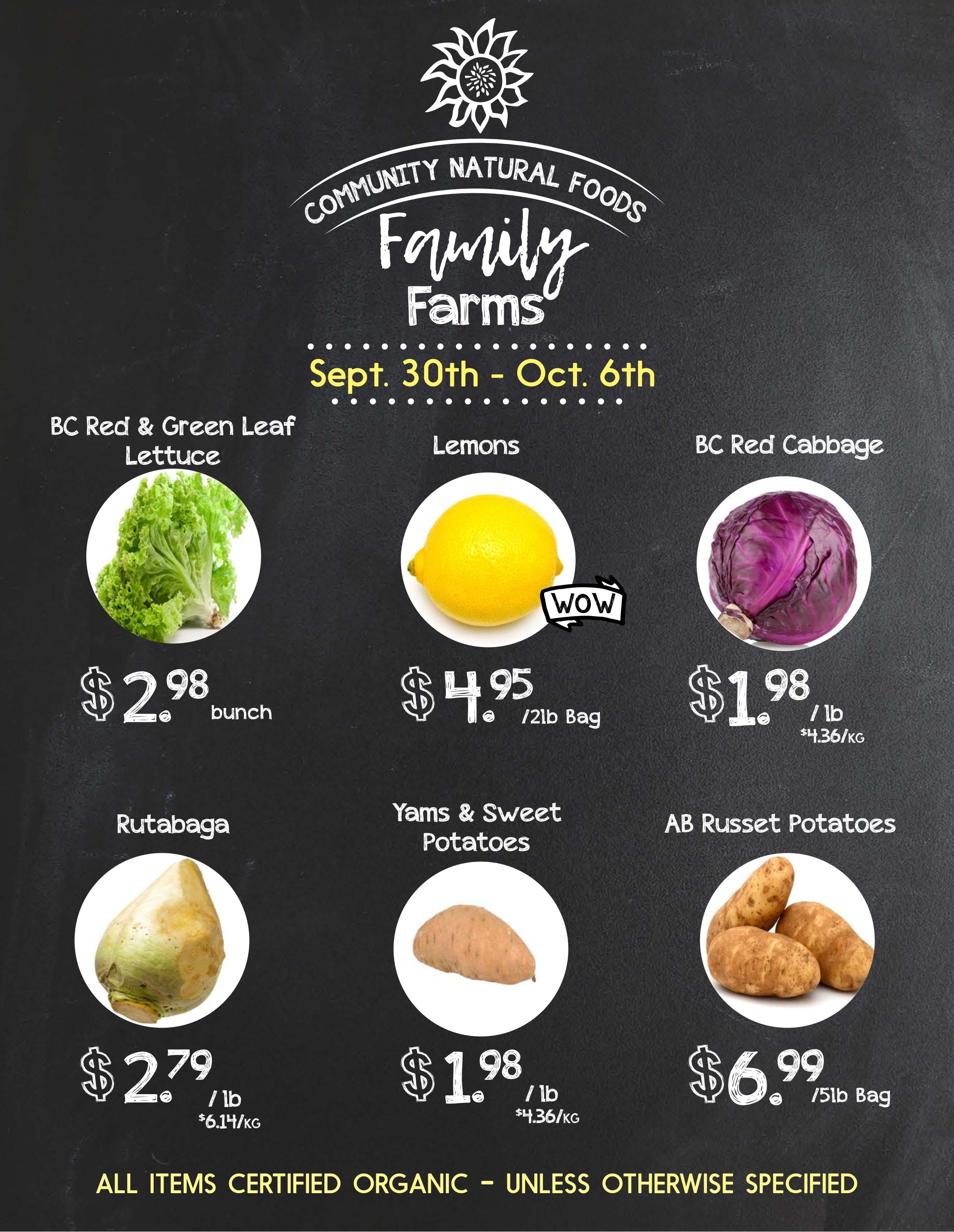 Community Natural Foods Flyer September 30 to October 6