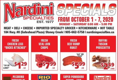 Nardini Specialties Flyer October 1 to 7