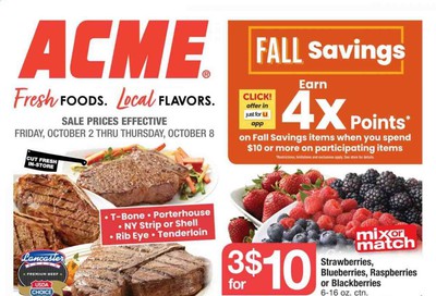ACME Weekly Ad Flyer October 2 to October 8