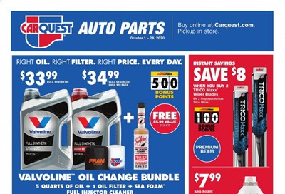 Carquest Weekly Ad Flyer October 1 to October 28