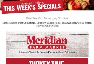 Meridian Meats and Seafood Flyer October 1 to 7