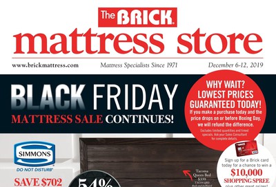The Brick Mattress Store Flyer December 6 to 12