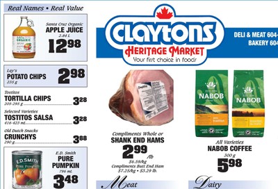 Claytons Heritage Market Flyer October 2 to 8