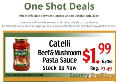 Country Traditions One-Shot Deals Flyer October 2 to 8