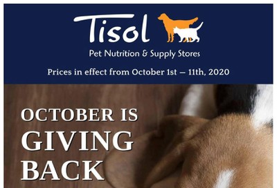 Tisol Pet Nutrition & Supply Stores Flyer October 1 to 11