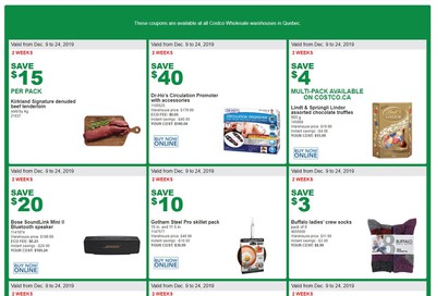 Costco (QC) Weekly Savings December 9 to 24