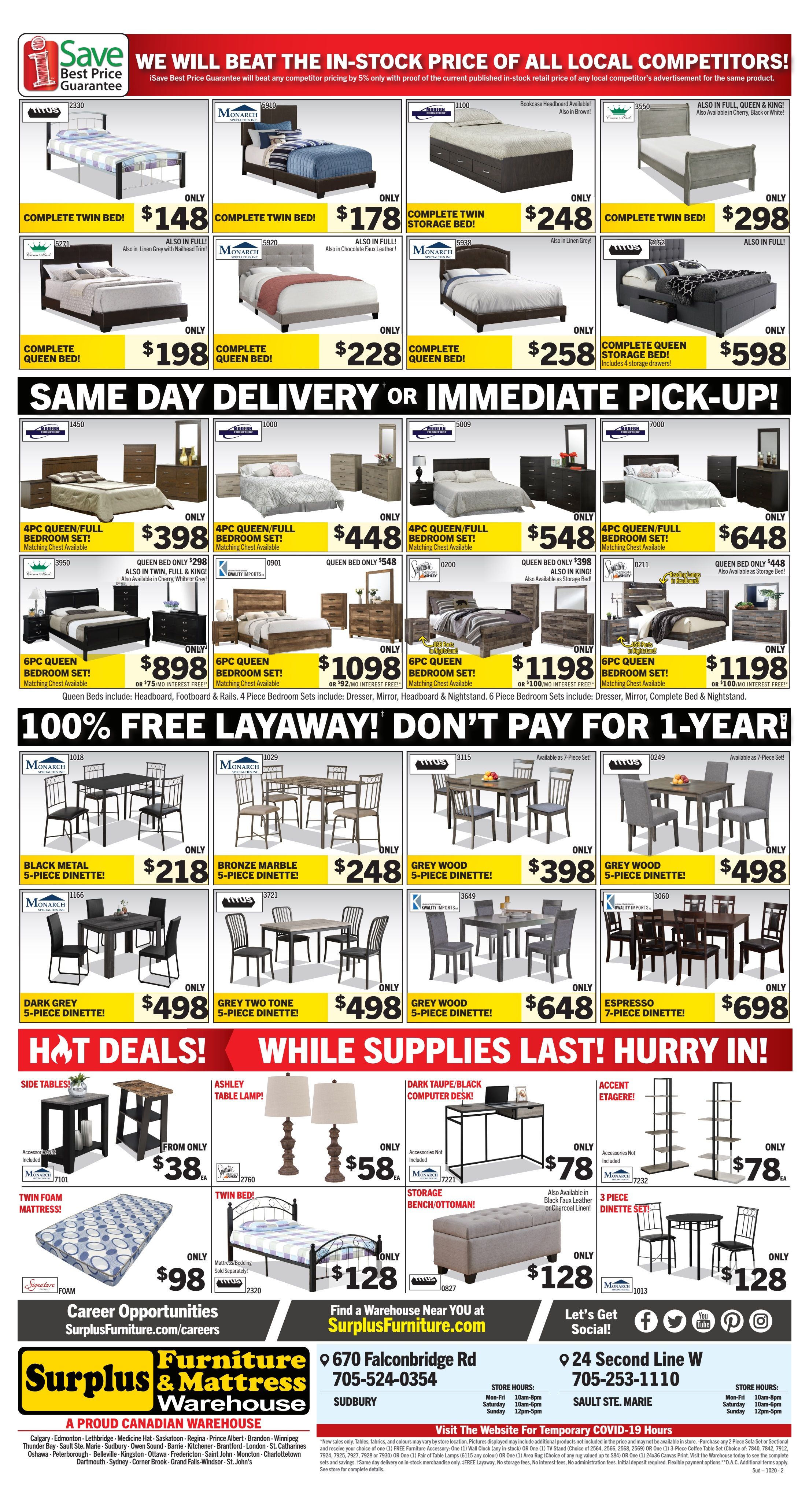Surplus Furniture & Mattress Warehouse (Sudbury) Flyer October 6 to 26
