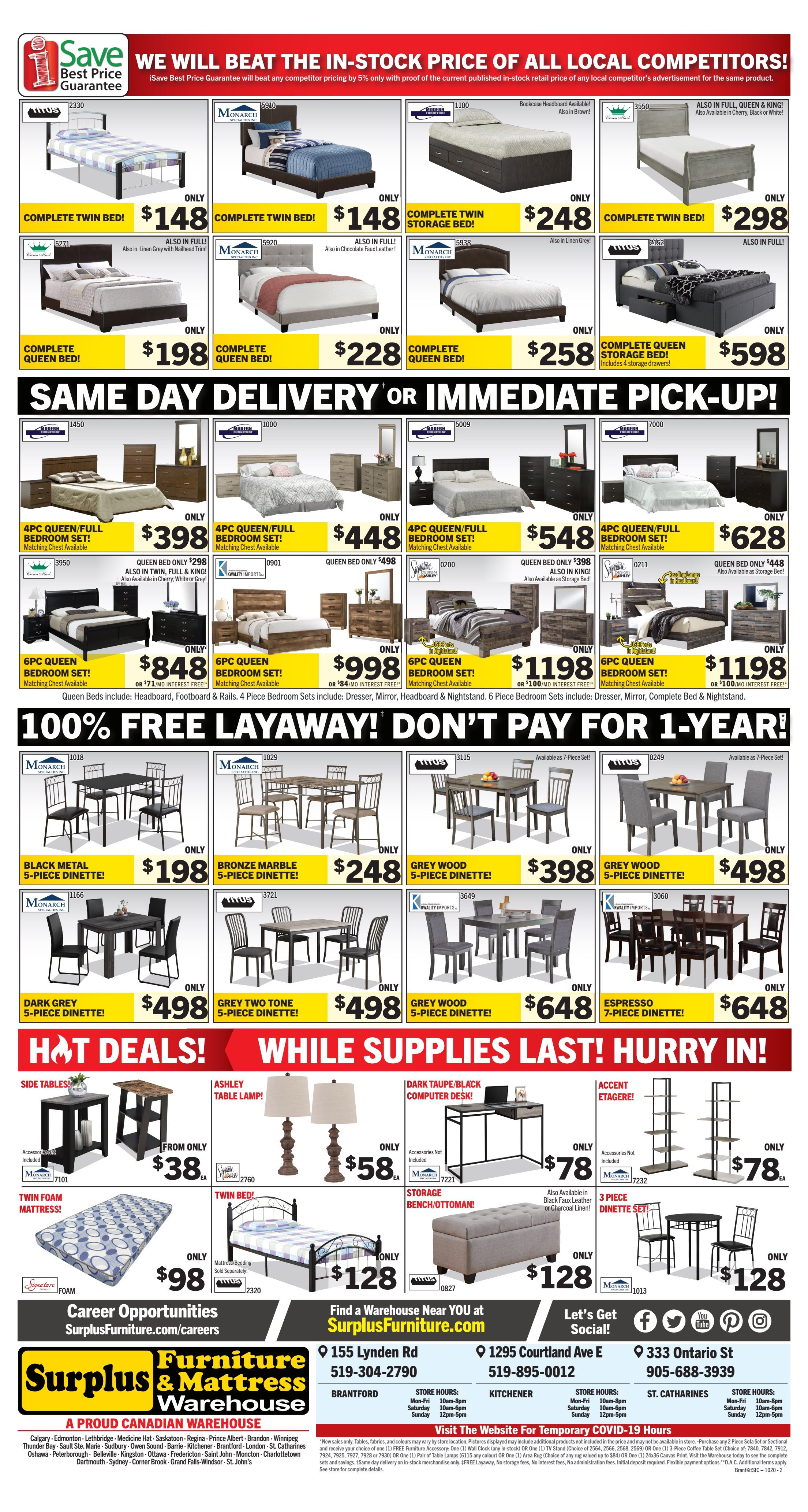 Surplus Furniture & Mattress Warehouse (St. Catharines) Flyer October 6 to 26