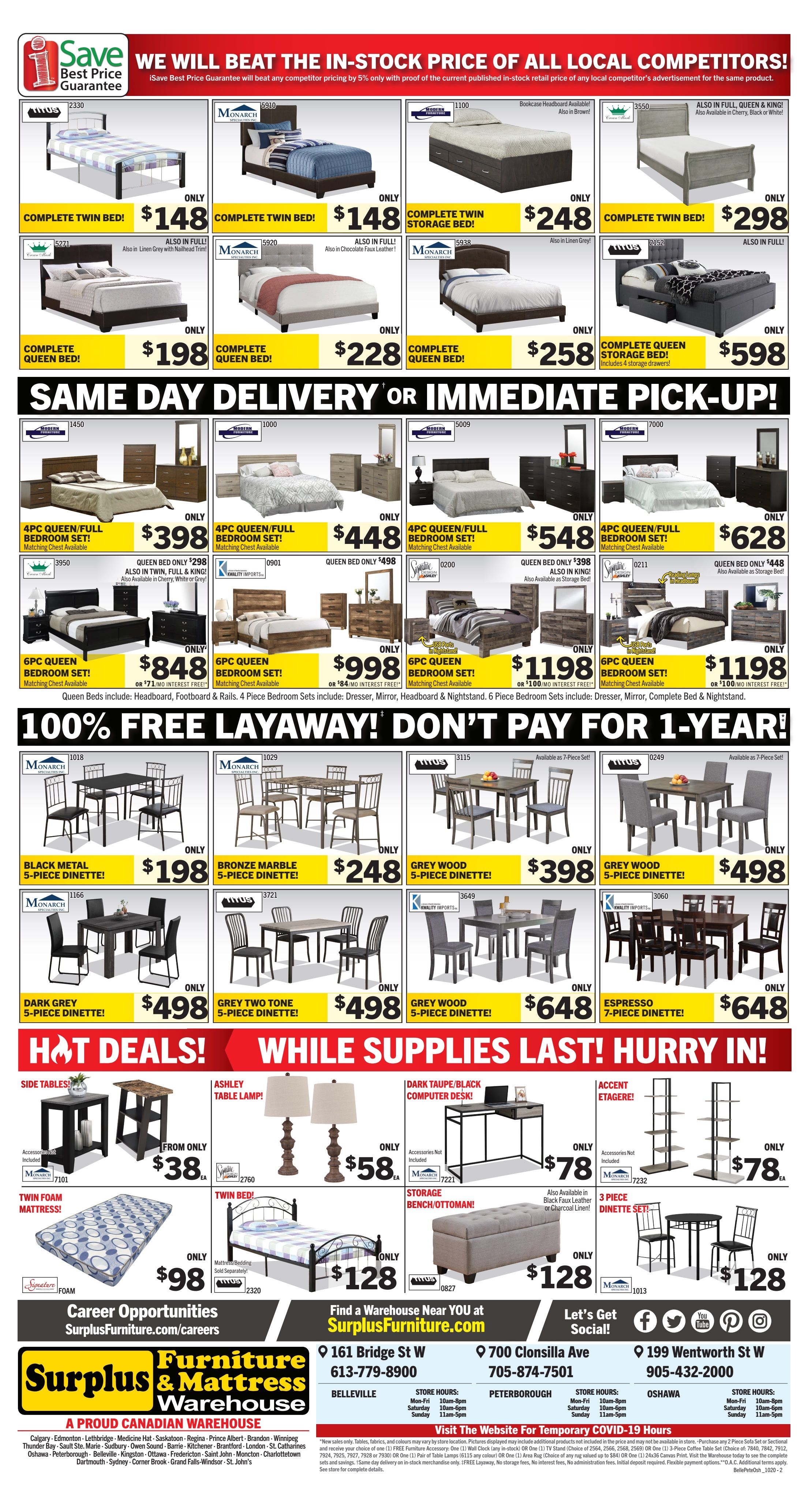 Surplus Furniture & Mattress Warehouse (Peterborough) Flyer October 6 to 26