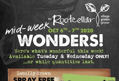 The Root Cellar Mid-Week Flyer October 6 and 7