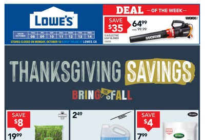 Lowe's Flyer October 8 to 14