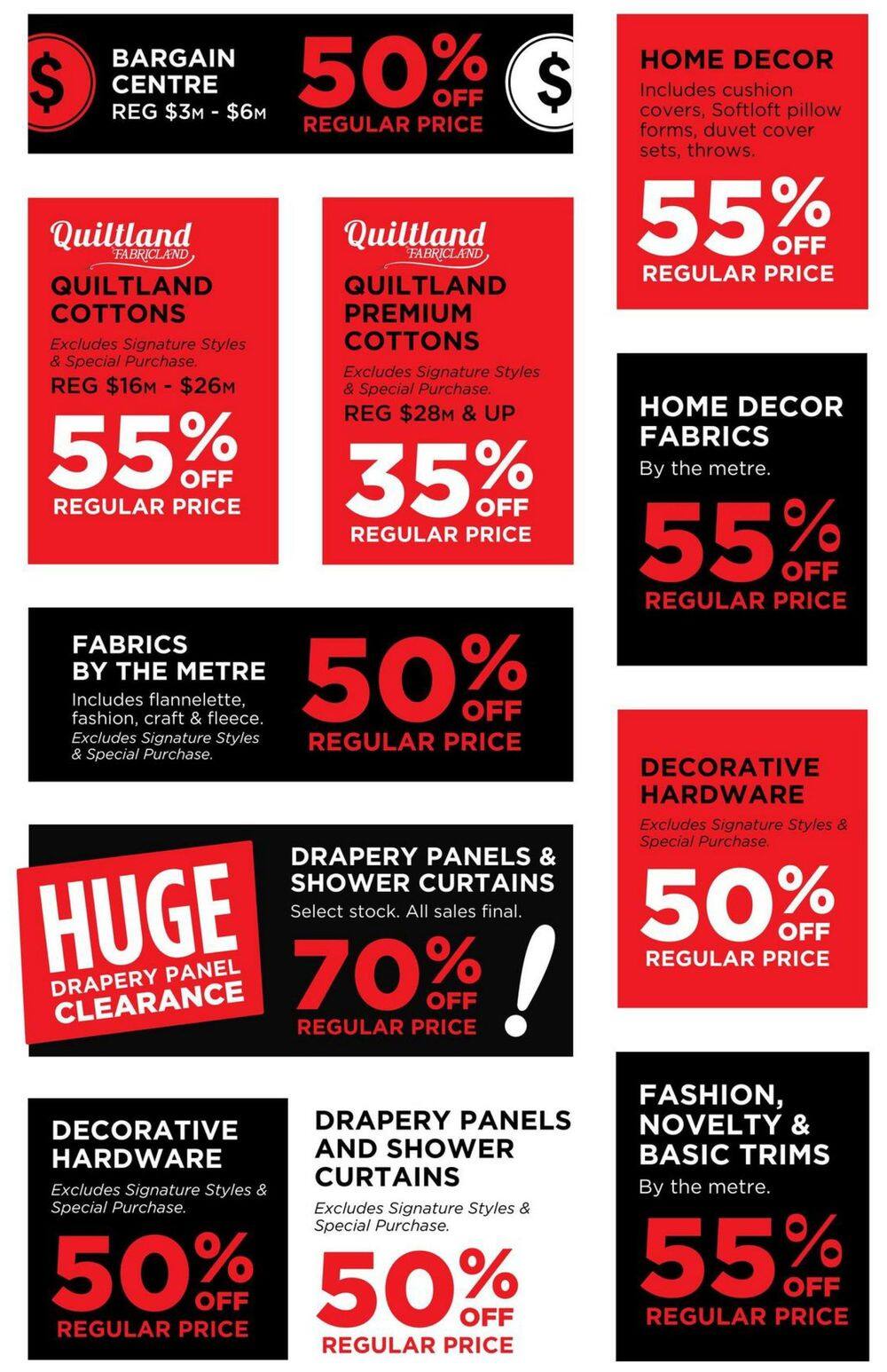 Fabricland (West) Flyer October 8 to 12