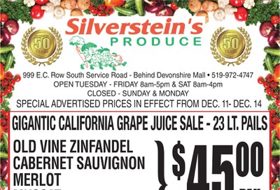 Silverstein's Produce Flyer December 11 to 14