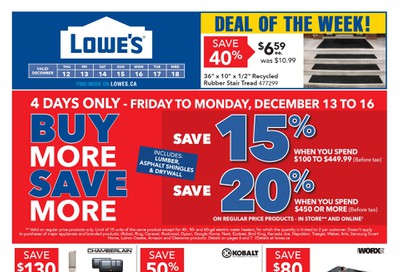 Lowe's Flyer December 12 to 18