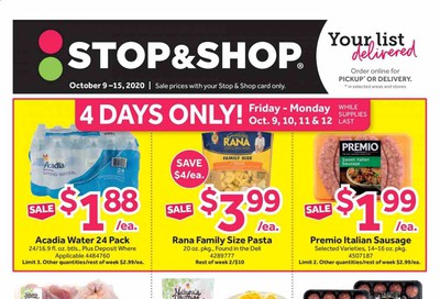 Stop & Shop (NY) Weekly Ad Flyer October 9 to October 15