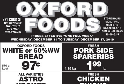 Oxford Foods Flyer December 11 to 17