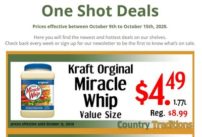 Country Traditions One-Shot Deals Flyer October 9 to 15