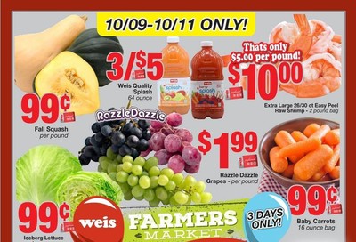 Weis Weekly Ad Flyer October 9 to October 11